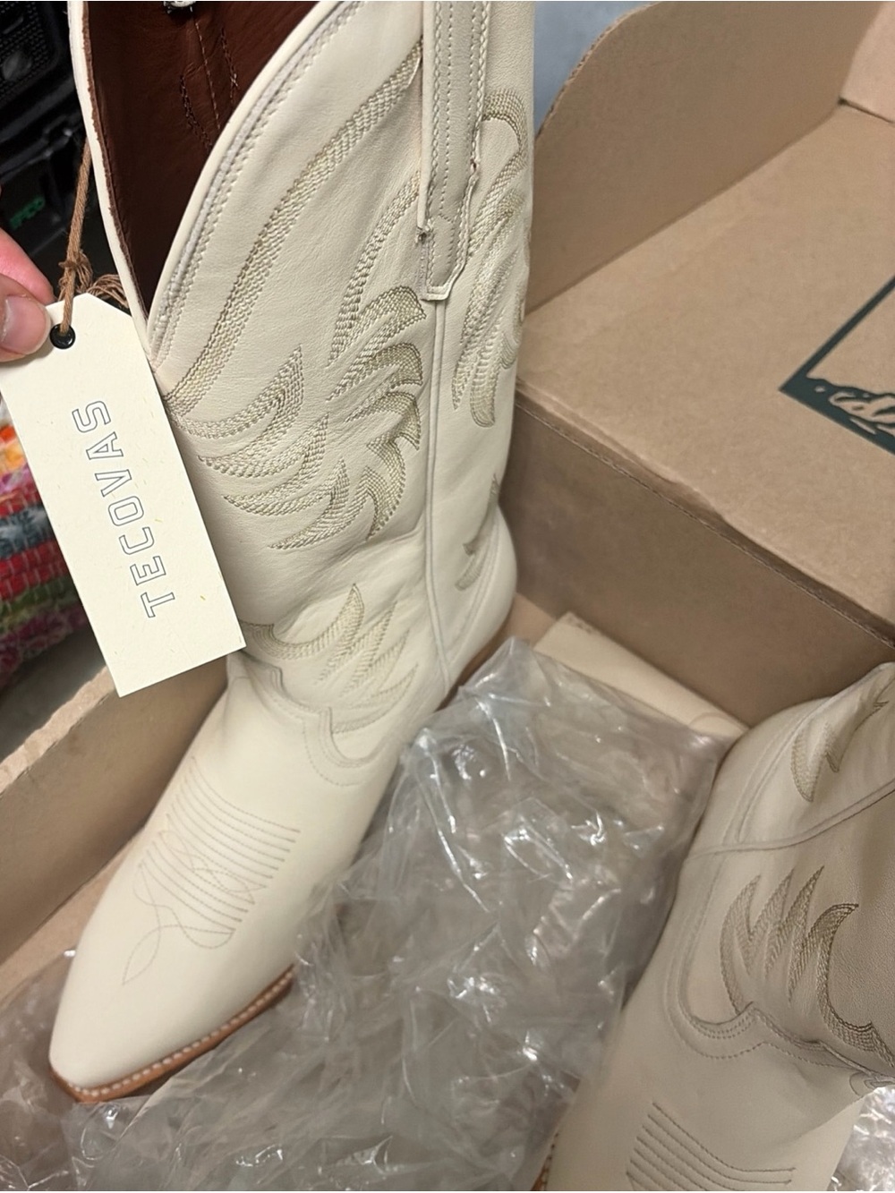 🆕 nwt Tecovas Women's Annie bone Cream Western Cowboy Boots 9.5 - Picture 8 of 10